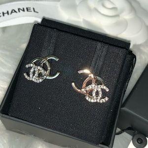 21A CC earrings gold with crystals and silver